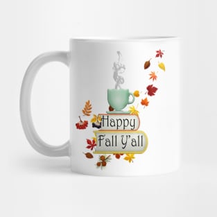 Fall Quote Happy Fall Y’all Books, Coffee,Tea & Autumn Leaves Mug